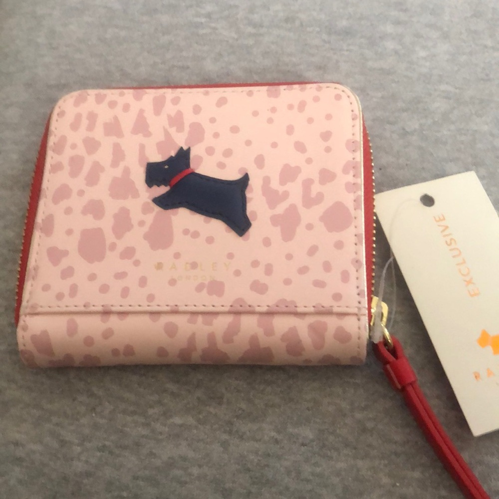 Radley London Scottie Dog Small Leather Zip Around Wallet Pink Multi NEW